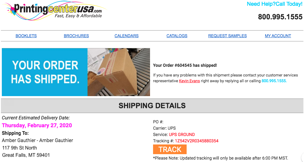 Order Tracking - Order Shipped Email