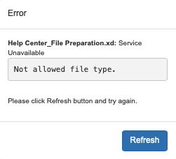 Uploading - Error Message