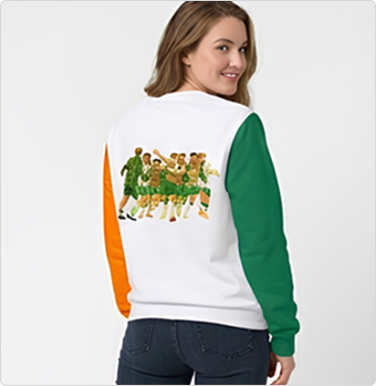 Green and white round-neck shirt
