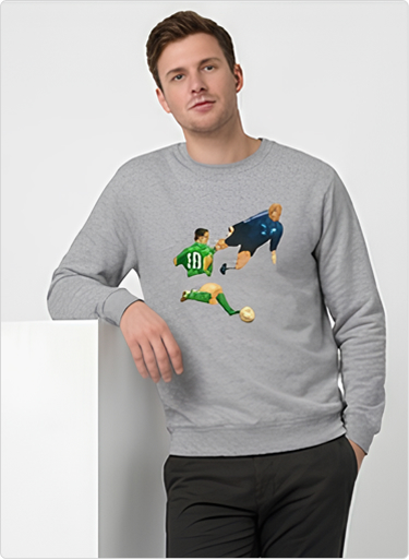 Green and white round-neck shirt