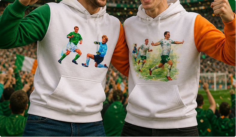 Green and white round-neck shirt