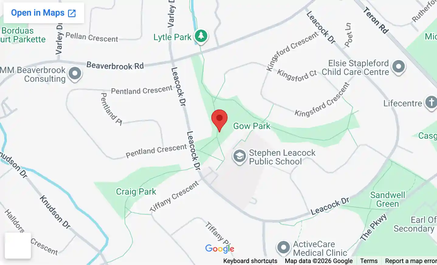 Trillium Dental Kanata map