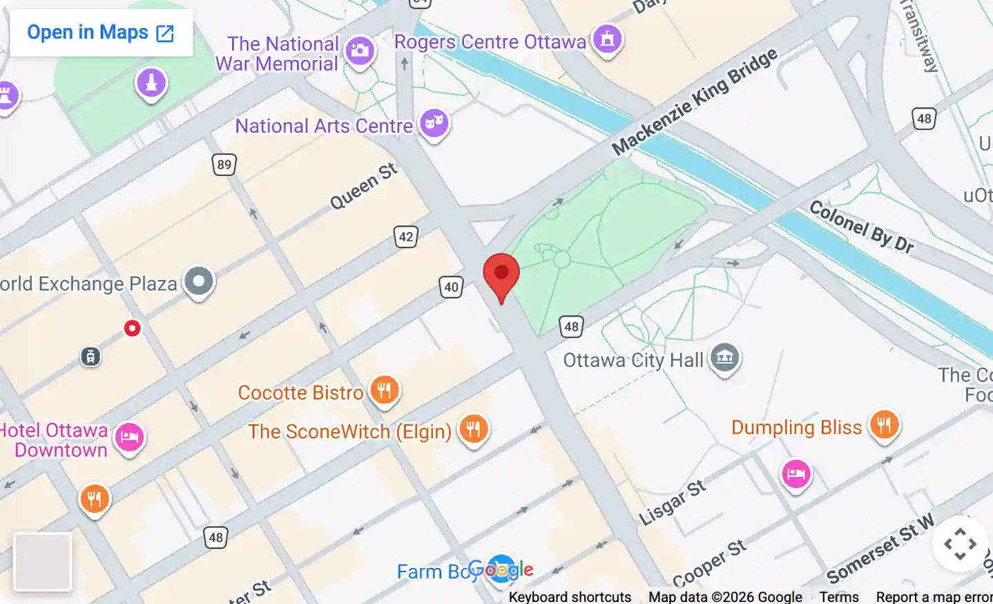Trillium Dental Downtown Ottawa map