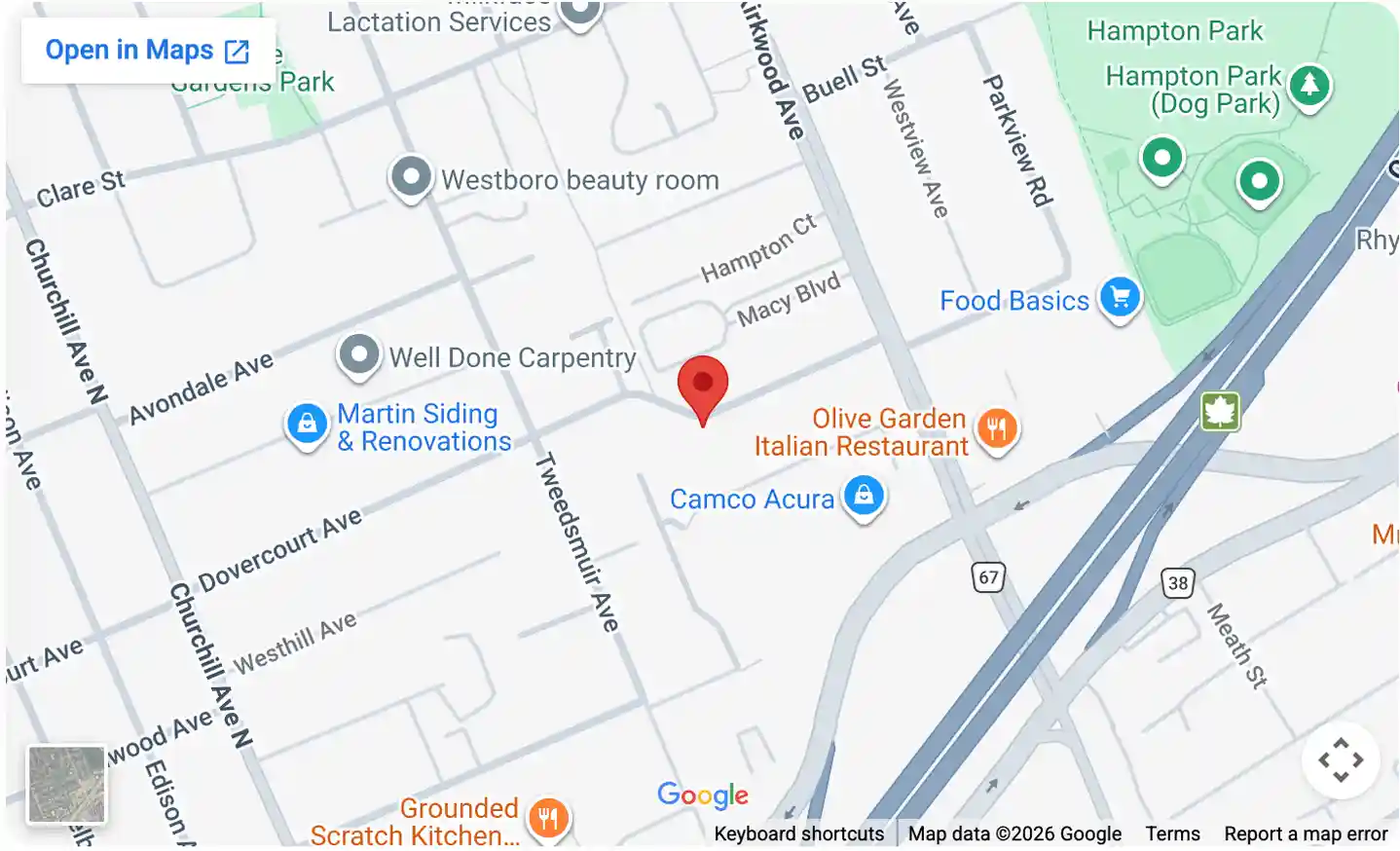 Trillium Dental Westgate Mall map