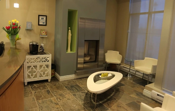 Comfortable dental clinic waiting room